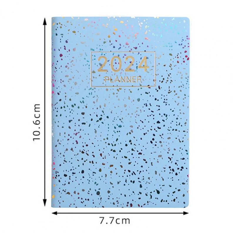 Mini journal de poche en cuir A7, carnet de notes, planificateurs de voyage, bloc-notes, conception à double ligne, licence, livre étudiant, 2024
