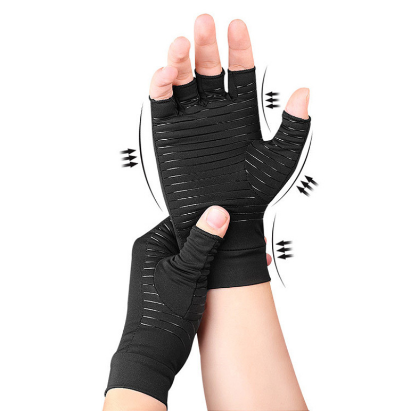 Медные компрессионные женские перчатки, Нескользящие перчатки унисекс с поддержкой рук и запястья для облегчения боли в суставах пальцев и запястья