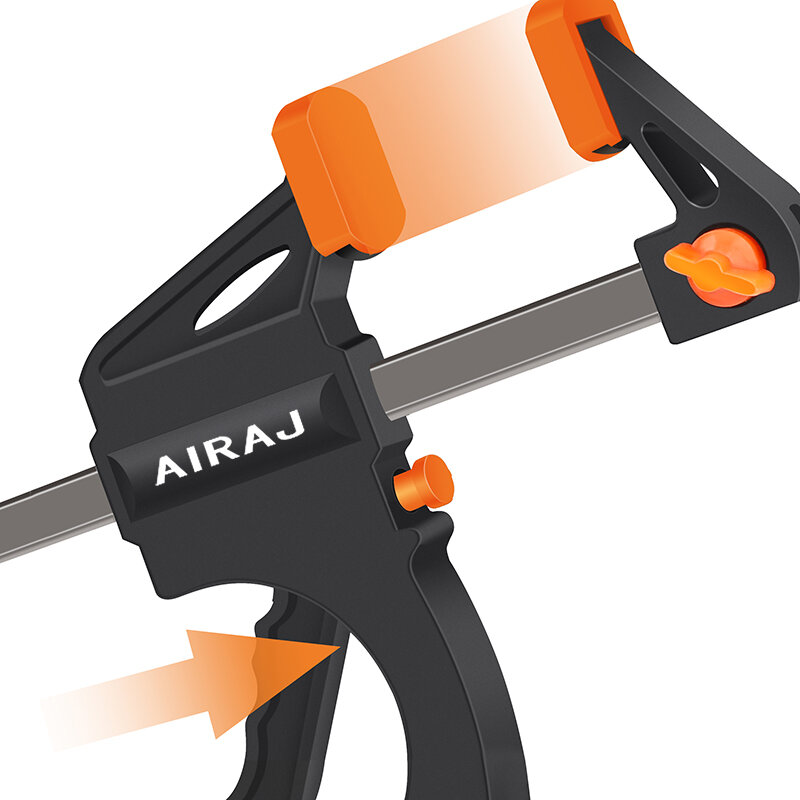 Airaj 1/3/4/5個4インチ木工バーfクランプクリップハードグリップクイックラチェットリリースdiy大工手万力ツール
