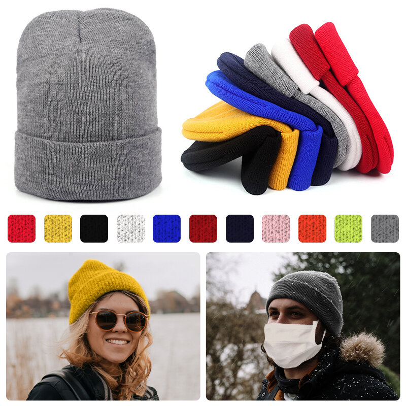 男性と女性のためのニットの冬の帽子,暖かいニットの帽子,冬のためのカジュアルな屋外帽子