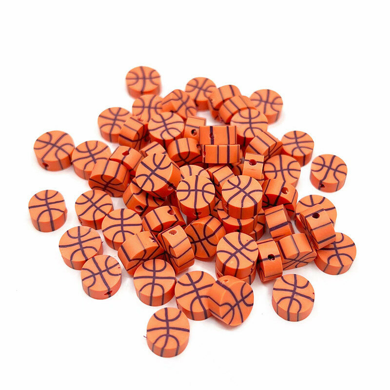 Clay Bead Tennis Football Basketball Baseball Loose Beaded Handmade Bracelets Necklaces Keychain Gift Clay Jewelry DIY Material