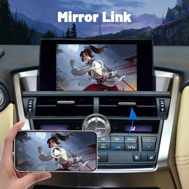 Wireless CarPlay Android Auto, untuk Lexus NX RX adalah ES GS RC CT LS LX LC UX GX 2014-2019, dengan tautan cermin fungsi Play mobil