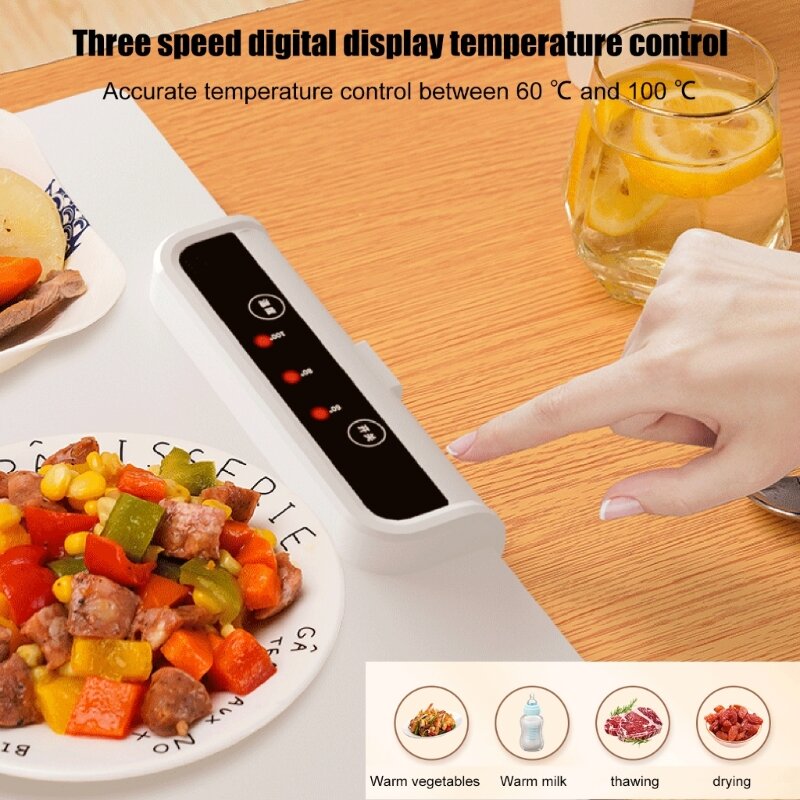 Khay hâm nóng bằng điện chống trượt Nhiệt độ có thể điều chỉnh Khay gia nhiệt Hâm nóng bằng điện Khay hâm nóng thức ăn cho thực