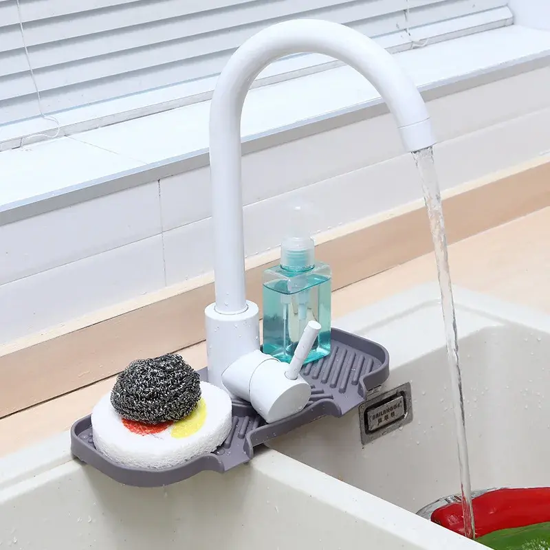Pad di scarico in Silicone portasapone portasapone portaspazzole per la pulizia portaspugna da cucina accessori per rubinetti da bagno