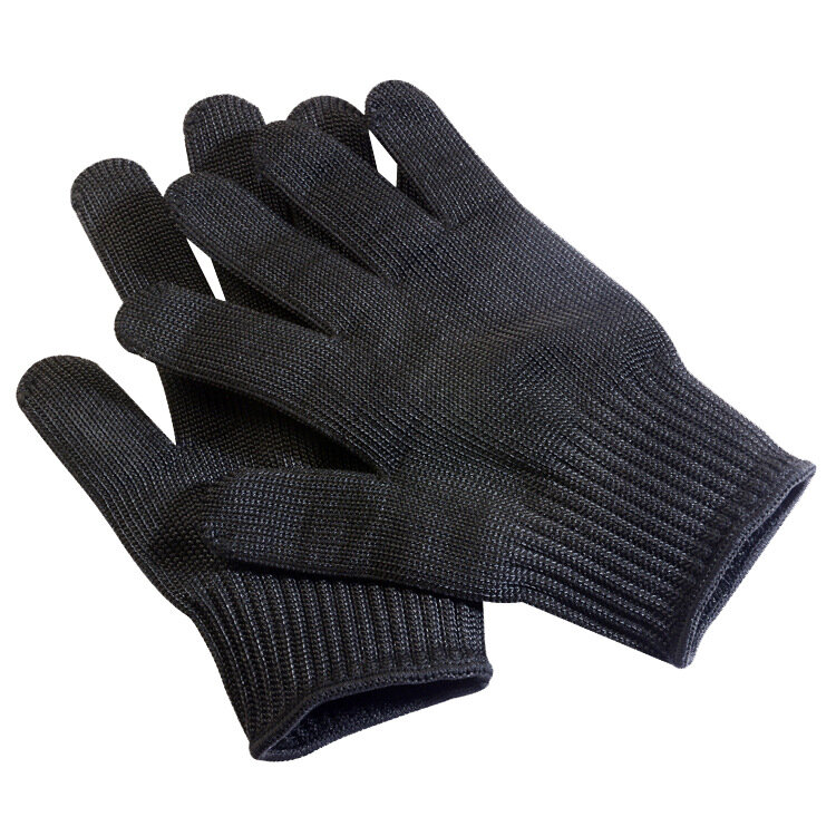 耐切断鋼の保護手袋,耐衝撃性,多目的,保護,作業用,黒,5レベル,1ペア