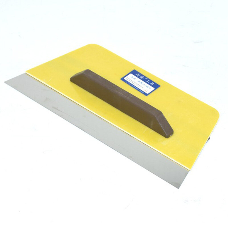 Raspador de masilla de acero inoxidable con mango de plástico amarillo, cuchillo de masilla, cuchillo de ceniza, herramientas de construcción, múltiples modelos