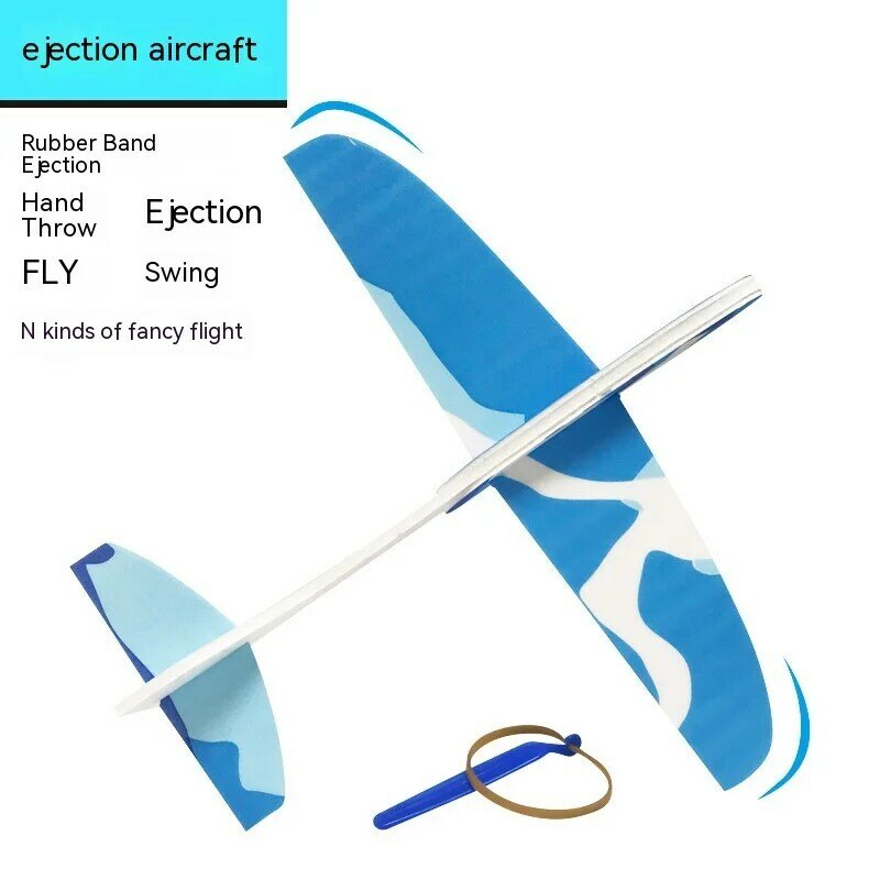 Avión de eyección de banda de goma, planeador de espuma para lanzar a mano, modelo de avión, ensamblaje de equipo de competición escolar