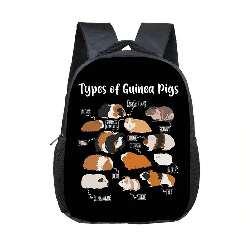 Cartoon Hamster / Pet Guinea Pig Print Backpack for 3-6 Years Old Kids Schoolbags Boy Girl Kindergarten Baby Toddler Bookbag