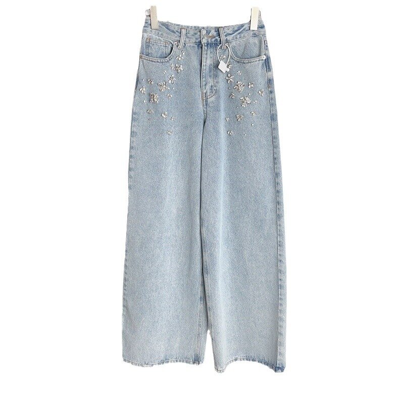Женский джинсовый жилет без рукавов, с широкими штанинами, весна-лето 2024