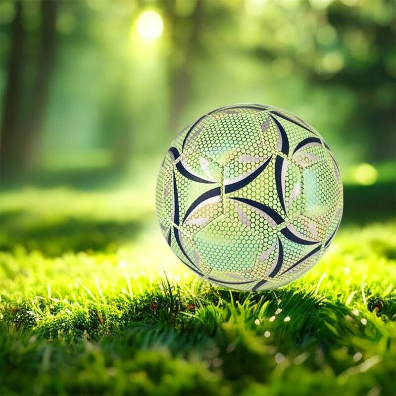 PU świecąca piłka nożna z modnym wzorem do nocnego treningu o standardowym rozmiarze do grania w piłkę nożną sześciokątnych do grania w piłkę nożną