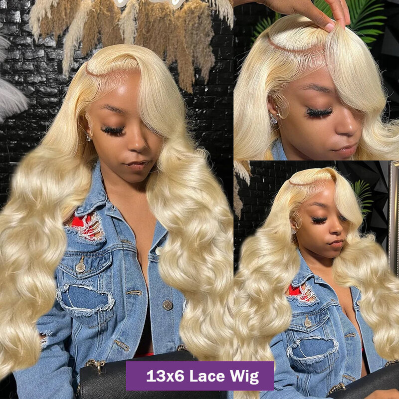Hairinside-Honey Blonde Body Wave Lace Front Wig para Mulheres, Cabelo Humano Brasileiro, Cor Transparente, 613 Lace Frontal Wig, 13x6
