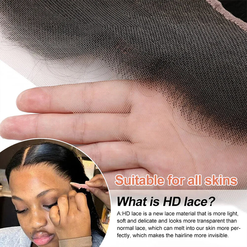 Peluca de cabello humano liso para mujeres negras, postizo de encaje frontal, transparente, Hd, 13x6, 4x4, 30, 32 pulgadas