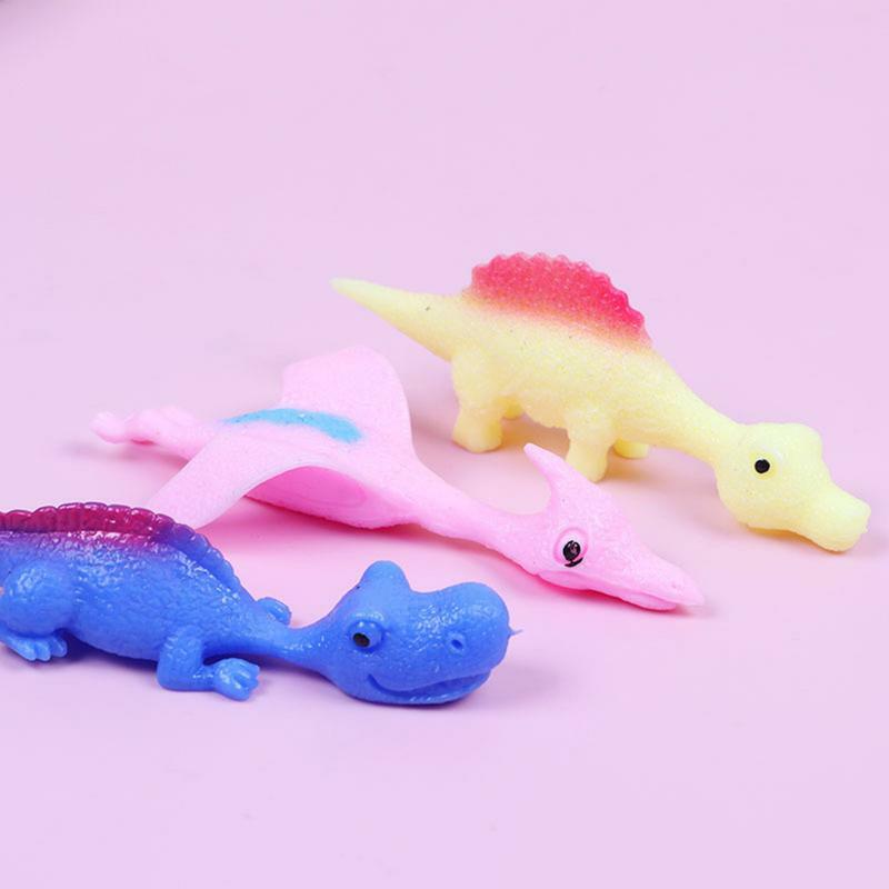 Стрейчевый динозавр, фиджет-игрушка для пальцев, восхитительная забавная креативная Рогатка динозавра на палец для стрельбы