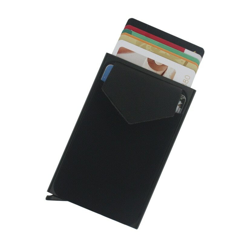 Neue Kreditkarten halter Geldbörse automatische Schub hülle mit Abdeckung für Karten ID Smartcard Inhaber Mode Mini Brieftasche Mode