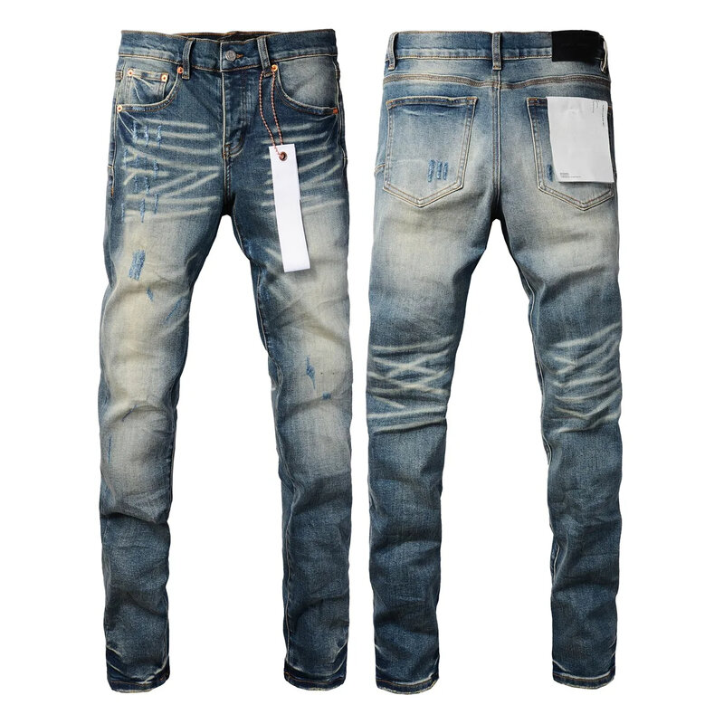 Высококачественные фиолетовые брендовые джинсы ROCA, модные высококачественные потертые синие джинсы, модные облегающие джинсы с низкой посадкой