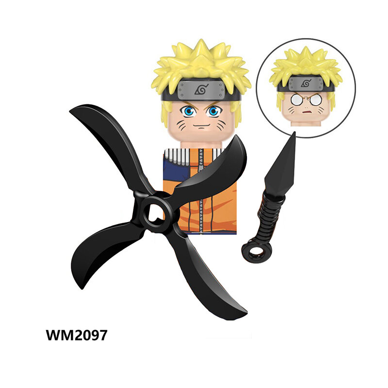 Bloques de construcción de Naruto para niños, mini ladrillos de dibujos animados de Anime, figuras de acción, regalos para niños, WM6105, WM6106, WM6107, WM6108