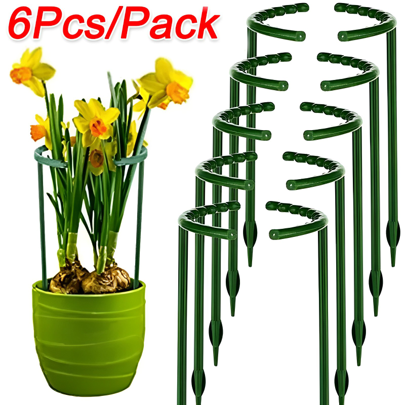 Soporte de plástico para pilotes de plantas, herramienta de jardín de 2/4/6 piezas, para invernaderos y flores