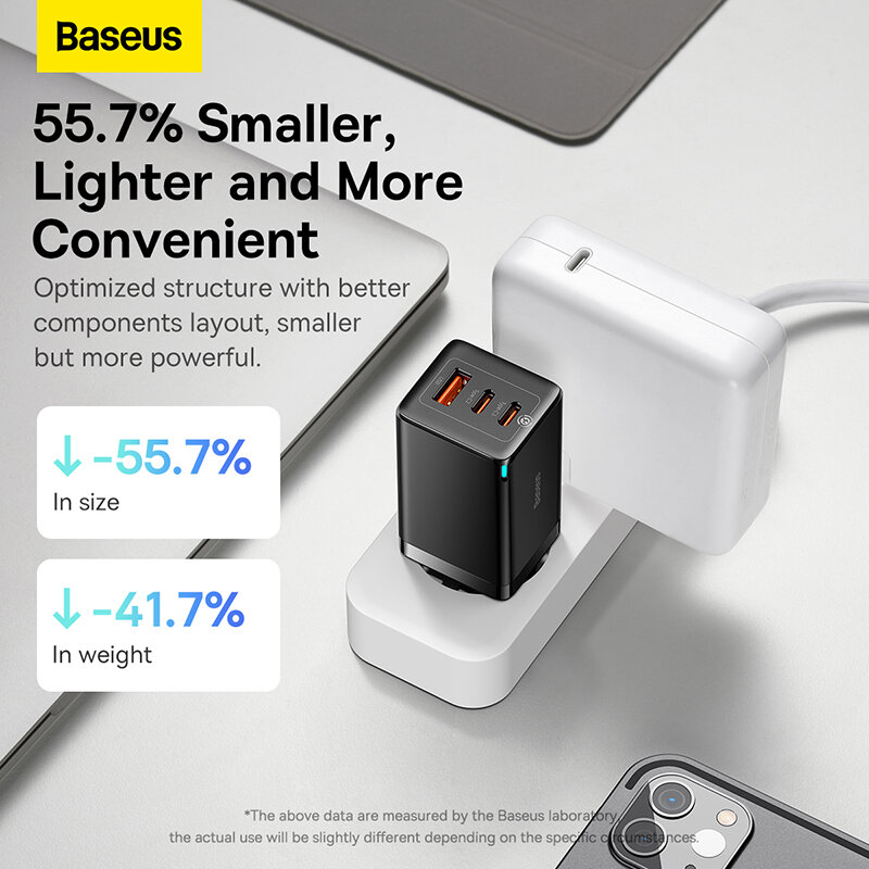 Baseus-GaN USB C Carregador Rápido, Carregamento Rápido 4.0, 3.0, QC4.0, QC PD3.0, PD USB-C, Tipo C, iPhone 14, 13 Pro, MacBook, 65W