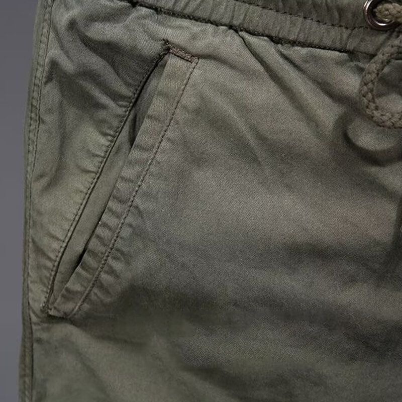 Hot New Autumn escursionismo pantaloni Cargo pantaloni maschili durevoli larghi leggermente elasticizzati tinta unita con tasche Multiple