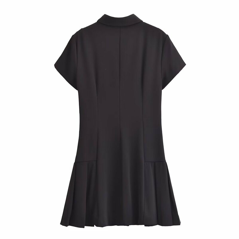Женское платье-рубашка с коротким рукавом, винтажное платье-мини, 2024