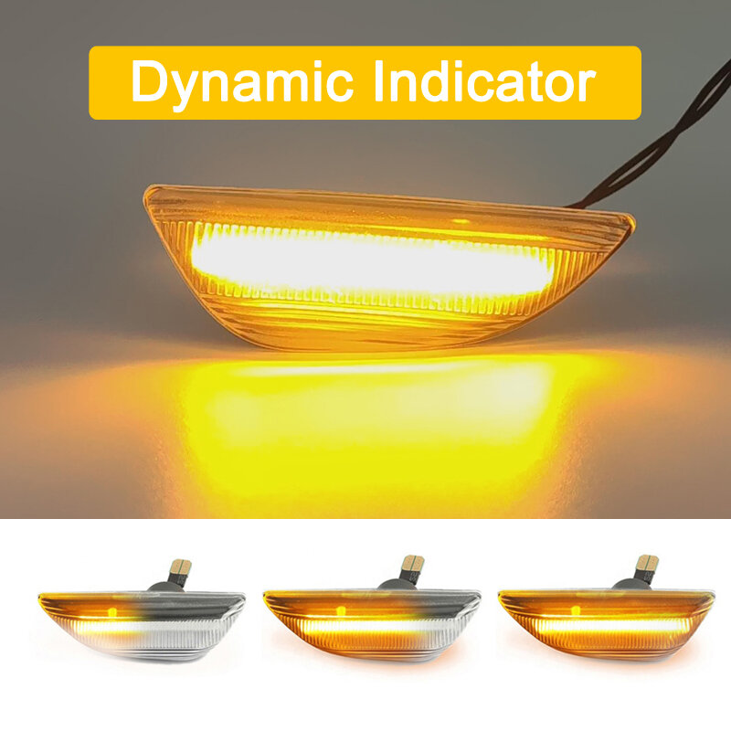 Conjunto de lámpara de marcador lateral LED dinámico de lente transparente, 12V, para Buick Encore 2013-2020, luz intermitente secuencial