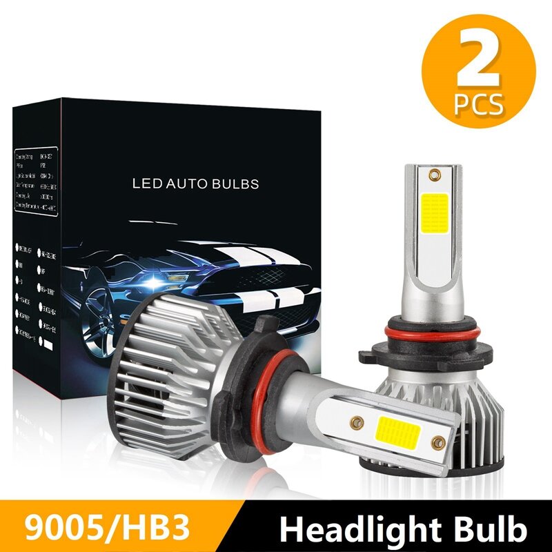 LEDヘッドライト,ハイビームおよびロービームキット,6000 k,9005 hb3,4000w,30000lm,6500k