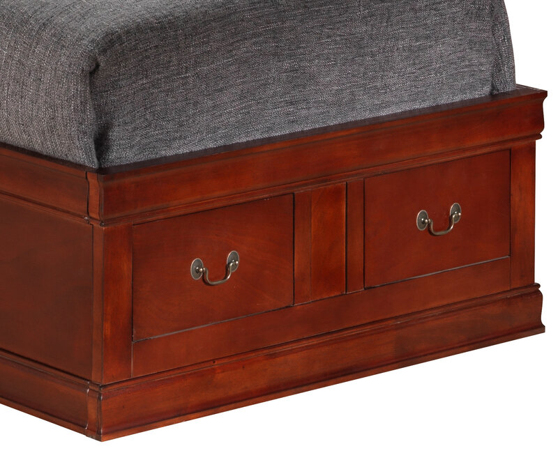Glory Furniture-cama de almacenamiento doble, Louis Phillipe, G3100B-TSB, cereza