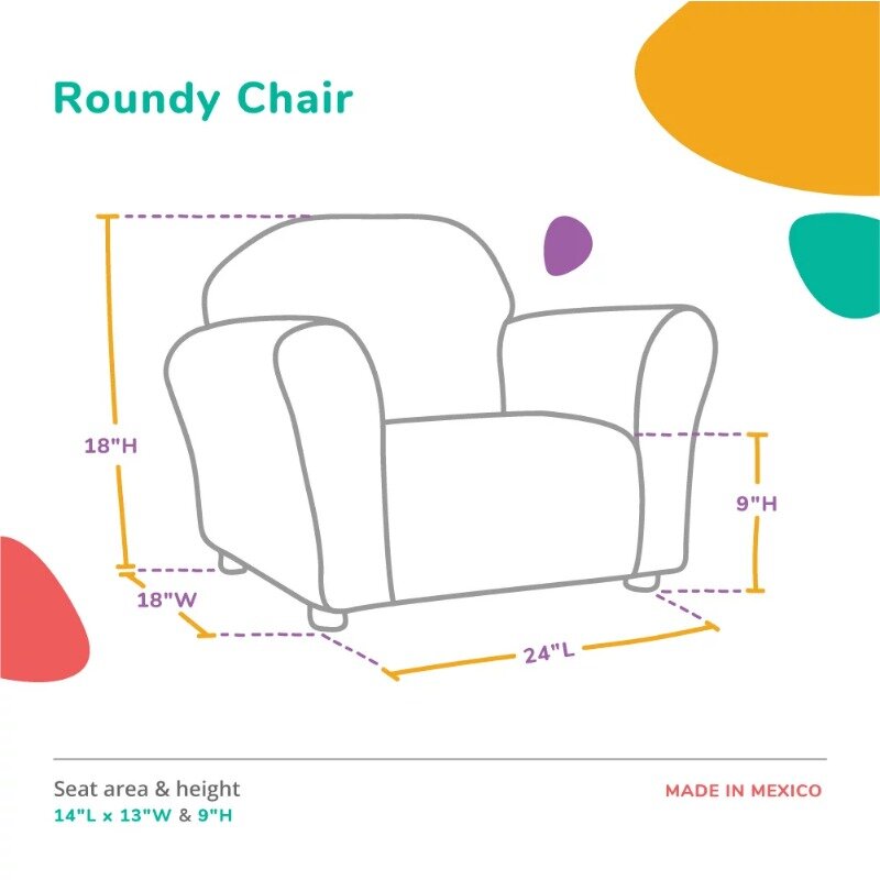 Sedia per bambini in pelliccia sintetica Roundy, motivi multipli