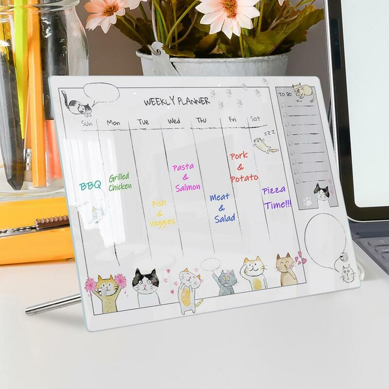 Lavagna educativa calendario lavagna da tavolo in acrilico agenda settimanale con supporto piccolo Display promemoria per ufficio per la casa