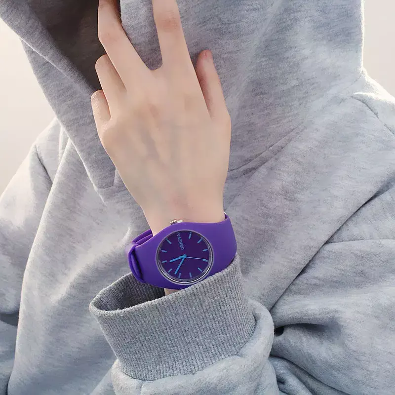 Moda galaretki silikonowy zegarek kobiety Casual genewa zegarki sportowe Reloj Mujer zegarek kwarcowy gorąca sprzedaż mężczyźni zegarek Reloj Hombre