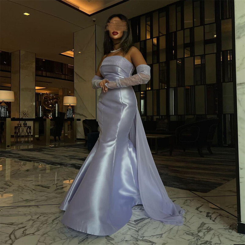 MOBUYE-vestido feminino com decote sem alças, até o chão, árabe, Dubai, moda noturna, elegante vestido de festa, 2020
