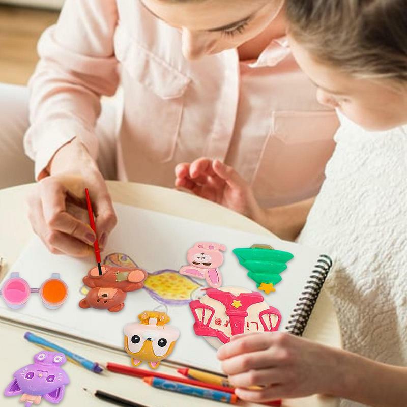 Kit de pintura de yeso para niños, herramienta de pintura para colorear, Arte y manualidades para niños, juguete creativo 3D DIY, regalo para colorear