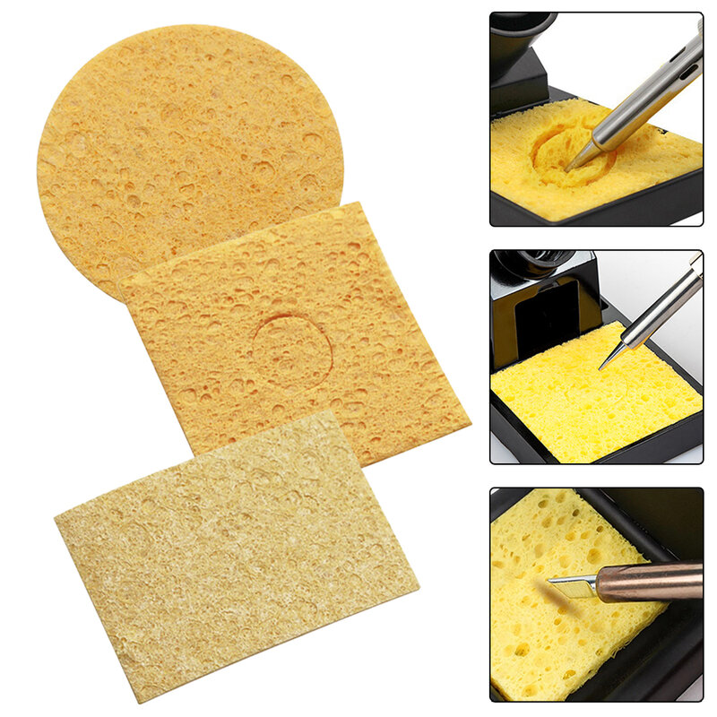 10pcs High Temperature Resistant Soldering Iron Tips Cleaning Sponge For Remove Solder Residue Maintain PCB Components Cleaning