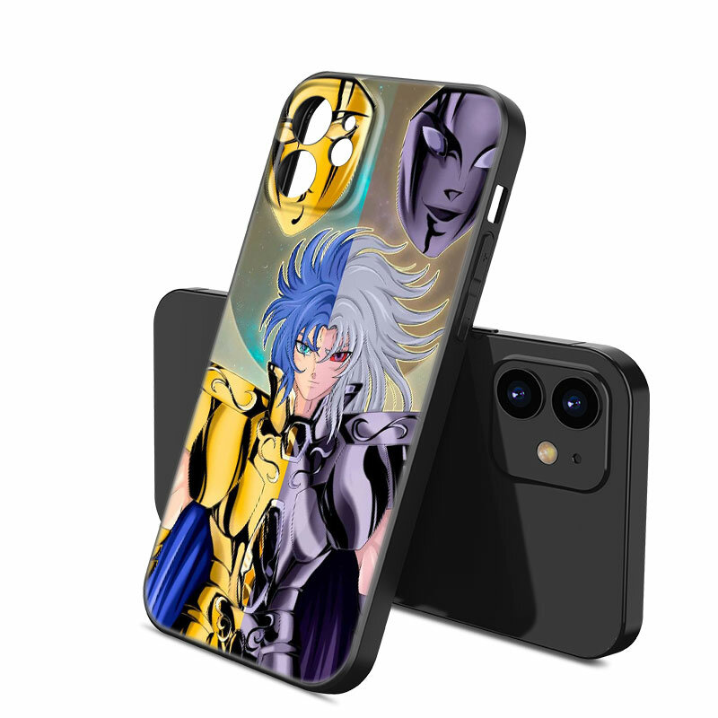 Coque de téléphone noire souple Saint Seiya Knights, coque pour Apple iPhone 12 13 Mini 11 14 Pro XS Max 6S 6 7 8 Plus 5S X Poly SE 2020 2022