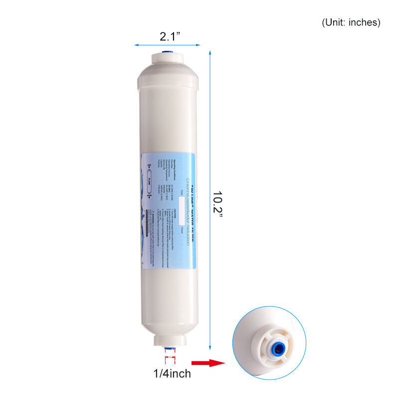 Água potável filtro substituição sistema, refrigerador purificador, venda quente, 2pcs