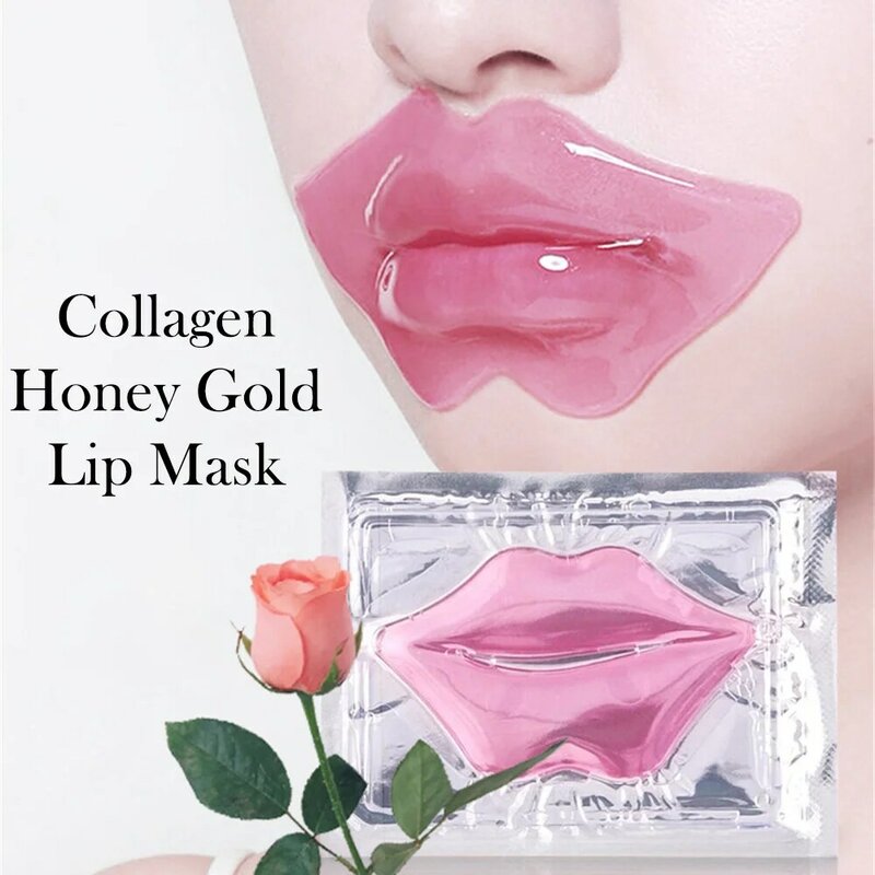 9Pcs Lip Mask Nourishing Collagen Honey Gold Lip Mask Repair lip wrinkles Crystal Sleeping Lip Mask Chapped Lips Moisturizing