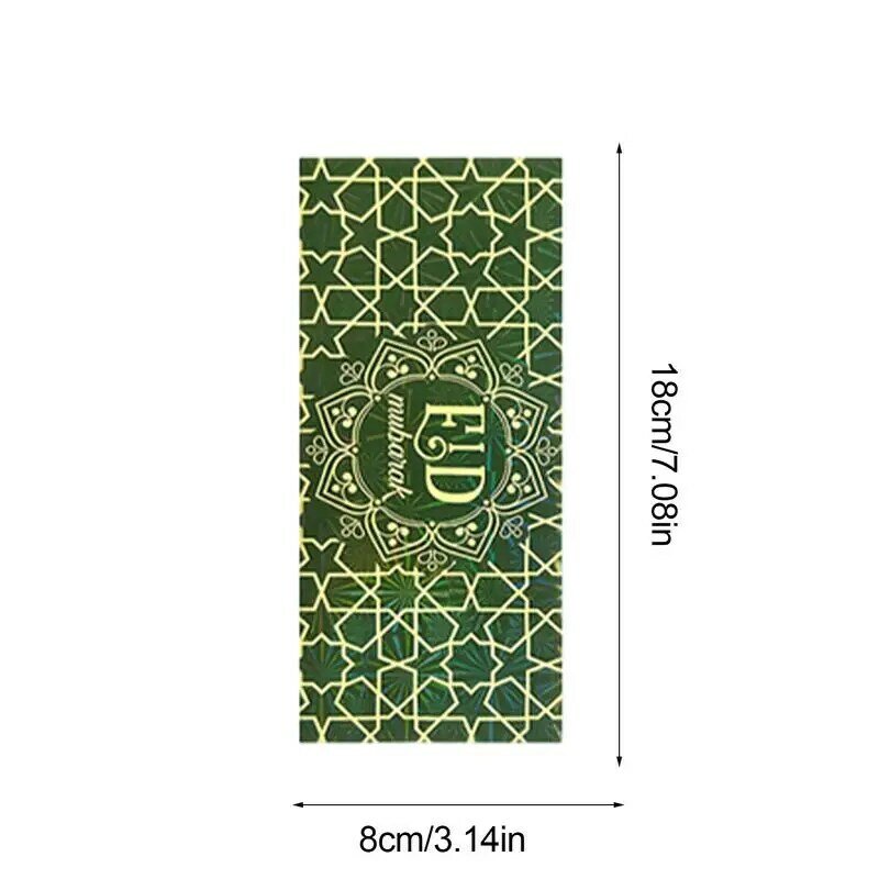 Saco de dinheiro vermelho luxuoso, envelope de dinheiro sortudo, Pacotes de dinheiro para o festival do hajj, conjunto 7x3.2 ", 6pcs