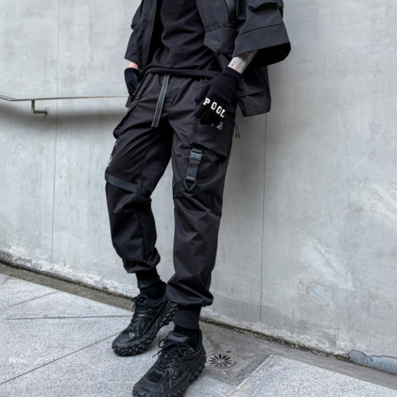 2024 Autumn Men Multi-pocket Design High Street Tactical Cargo Pants Y2K Hip Hop Techwear Ankle-tied Pants pantalones шорты