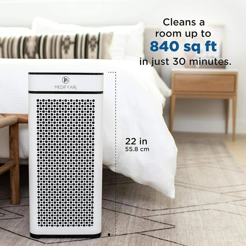 Medify MA-40 Air Purifier with True HEPA H13 Filter | 1,793 ft² Coverage in 1hr for Smoke, Wildfires, Odors, Pollen, Pet、99.9%