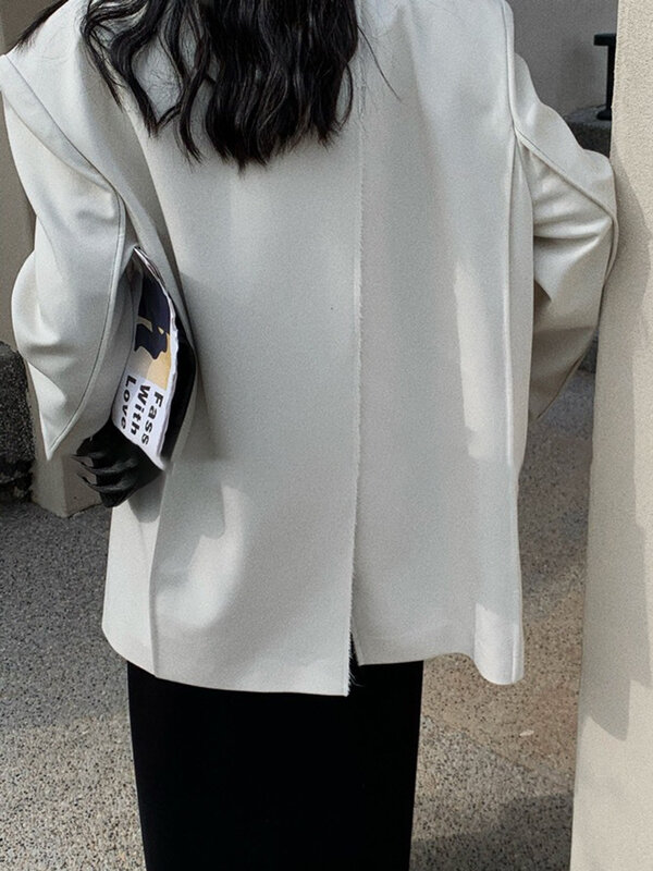 [Lanmrem] Designer Back Split Blazer für Frauen Einreiher Streetwear Damen Jacken Mode Herbst neu 26 d9131