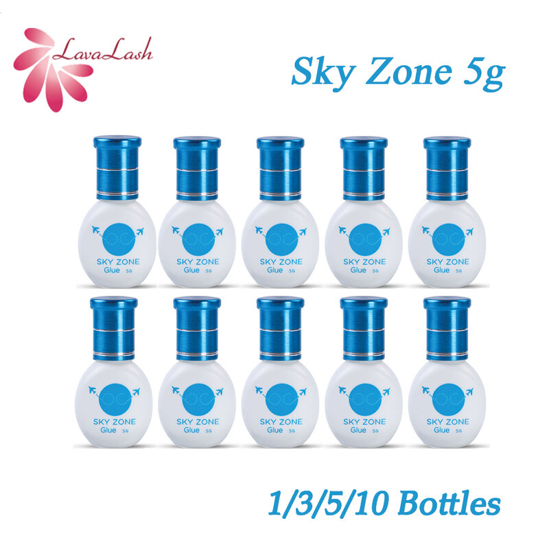 Cola Sky Zone para extensões de cílios, retenção adesiva, suprimentos de maquiagem não irritantes, cílios extra fortes, 6 semanas, 1-2s tempo seco, 5g