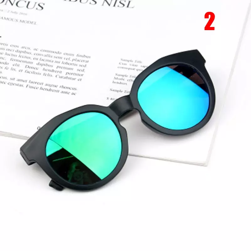 أطفال نظارات ملونة عاكسة مرآة Hot البيع بنين بنات الأطفال الكلاسيكية الرجعية لطيف نظارات شمسية مستديرة نظارات UV400