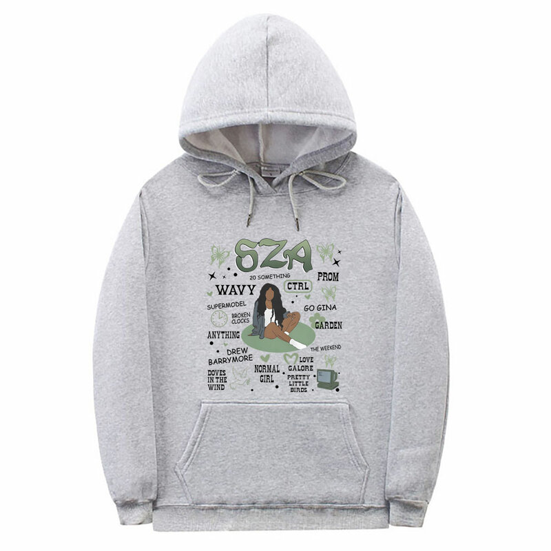 Rapper SZA Ctrl Hip Hop Vintage Oversized Streetwear Men's Casual Hoodie Male Fashion Sweatshirt Unisex Fleece Cotton Hoodies