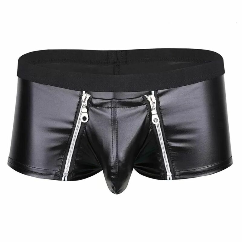 GUUOAT Sexy Brief sleepity Role Play Lingerie pornografica per uomo Matte Patent Soft leather Safety Short Pants Underwear