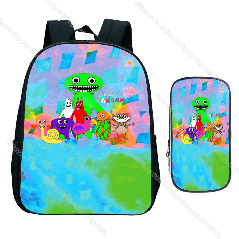 Garten Of BanBan-mochila de 2 piezas para bebés y niños, bolso de guardería, mochila escolar Popular de moda, bolsas de dibujos animados para niños pequeños