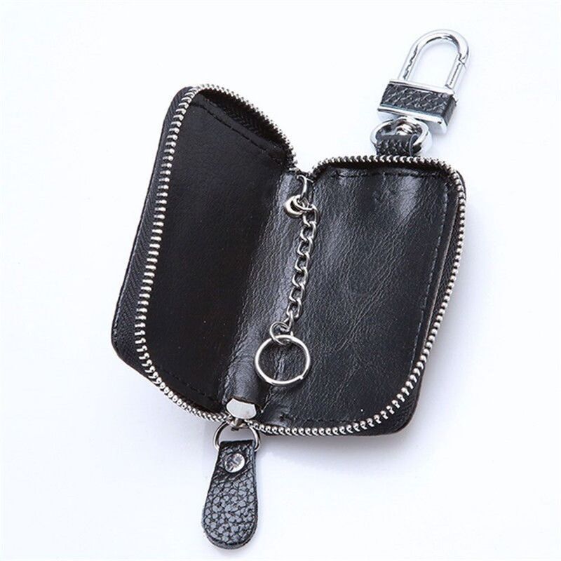 for Women Men Pocket Solid Zipper Pouch Purse Metal Hook Keychain Cover Keyring Bag Key Holder Keys Organizer Car Key Wallets