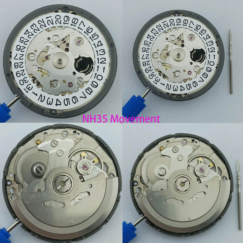 NH35 Movement High Accuracy Mechanical Movement with white Date Window Luxury Automatic Watch Movt Replace parts