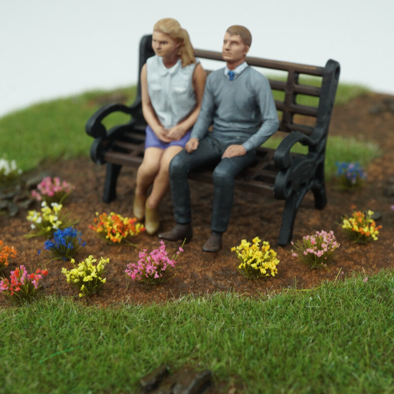 Modelo de hierba de flores en miniatura, materiales de plantas ABS para bricolaje, ferrocarril HO, construcción, jardín, mesa de arena, Kits de Diorama de paisaje