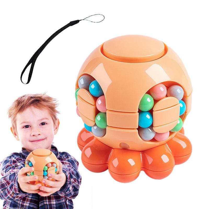 Cubo giratorio de frijol mágico para niños, juguete educativo Montessori, rompecabezas giratorio para la yema del dedo
