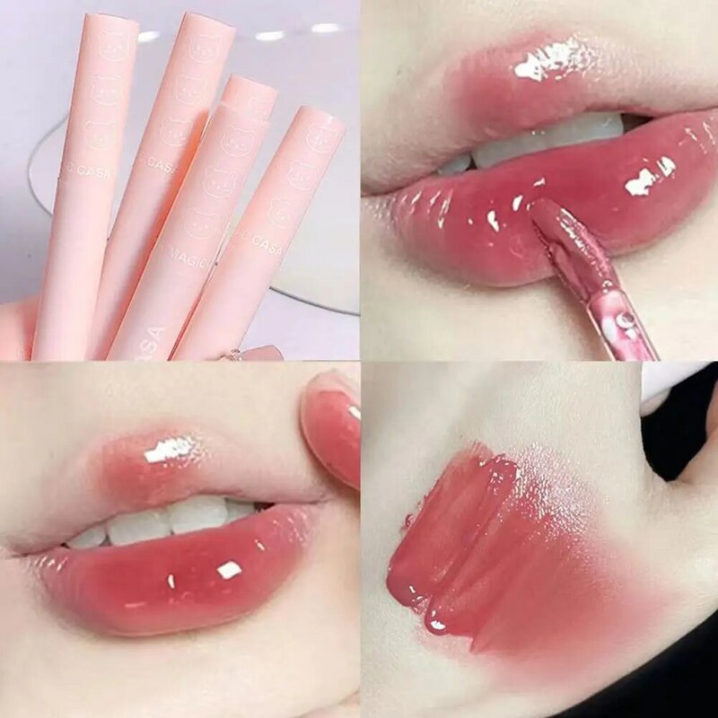 Baru 6 warna cermin Jelly Lip Gloss pelembab air lipstik tahan air cairan tahan lama warna bibir Makeup Glossy kosmetik Q5S4